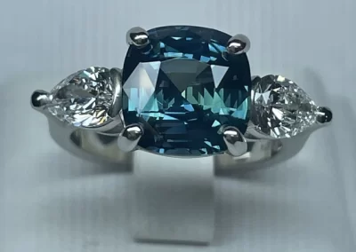 William Greene Jewelry Design - Teal Sapphire Kat Ring