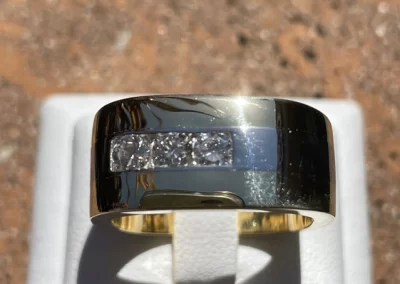 William Greene Jewelry Design - Mens Three stone Diamond Ring